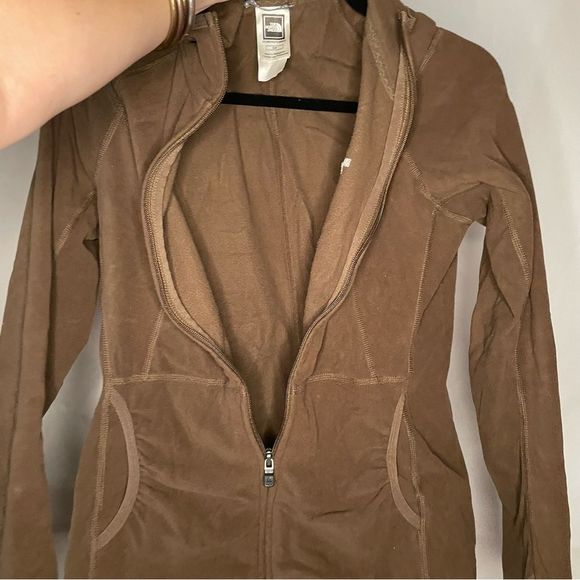 NORTH FACE TKA 100 Brown Zip Up Fleece Jacket hoodie small - Picture 2 of 6